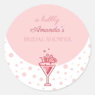 Pegatina Redonda Burbuja en Rosa: Diversión con Elegancia para Desp