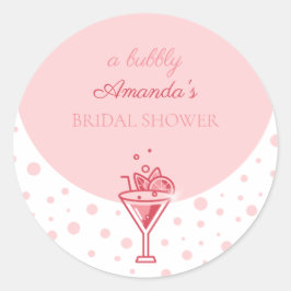 Pegatina Redonda Burbuja en Rosa: Diversión de Elegancia Hermosa pa