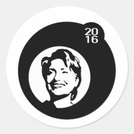 Pegatina Redonda burbuja negra de hillary clinton