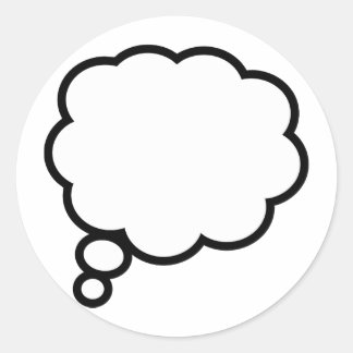 Pegatina Redonda Burbuja pensativa