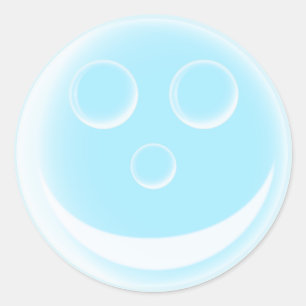 Pegatina Redonda Burbuja sonriente
