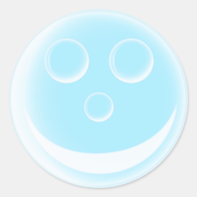 Pegatina Redonda Burbuja sonriente (Anverso)