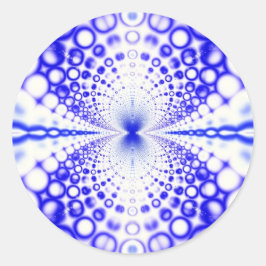 Pegatina Redonda Burbujas azules