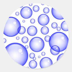 Pegatina Redonda Burbujas azules
