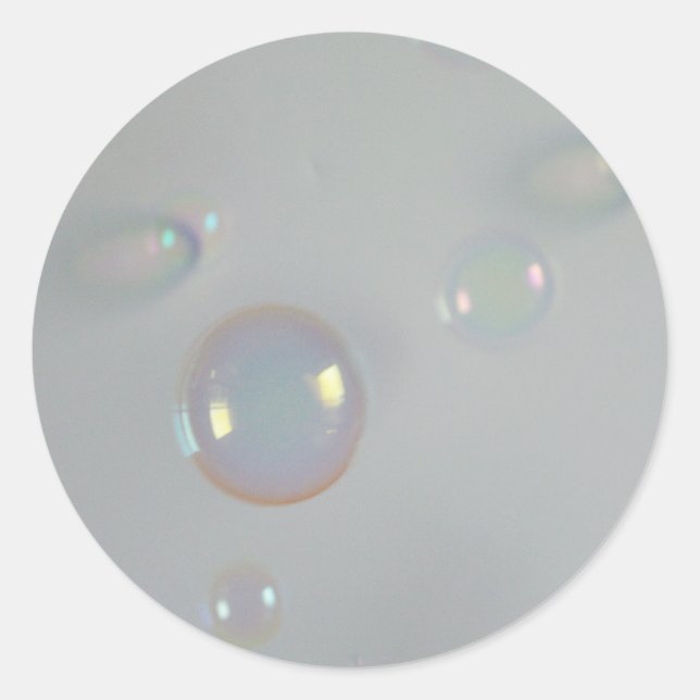 Pegatina Redonda Burbujas coloridas (Anverso)