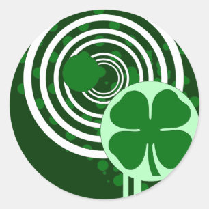 Pegatina Redonda burbujas de alta fidelidad de shamrock