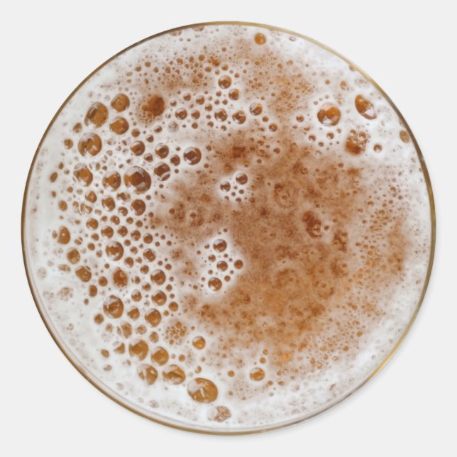 PEGATINA REDONDA BURBUJAS DE CERVEZA (Anverso)