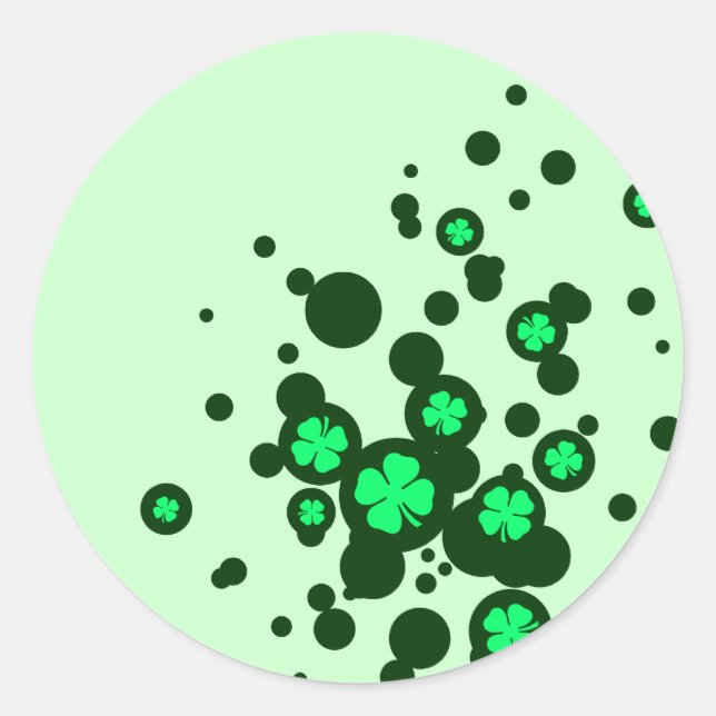 Pegatina Redonda burbujas de chamrock (Anverso)