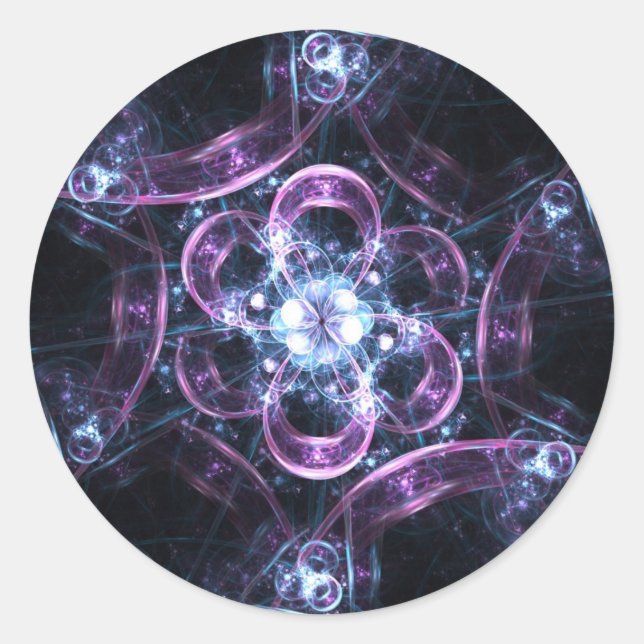 Pegatina Redonda Burbujas de energía sagrada-G (Anverso)