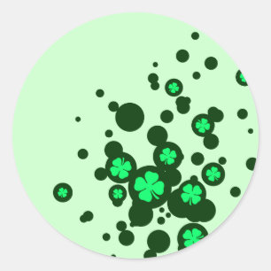 Pegatina Redonda burbujas de shamrock