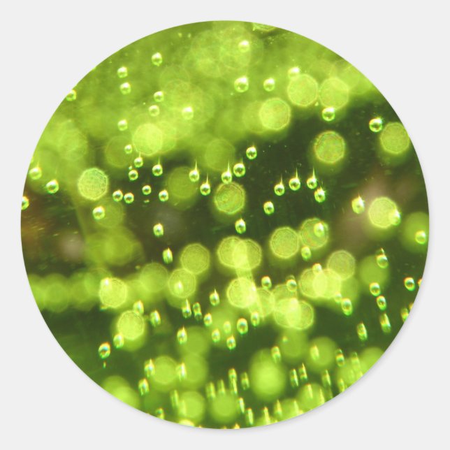 Pegatina Redonda Burbujas verdes (Anverso)