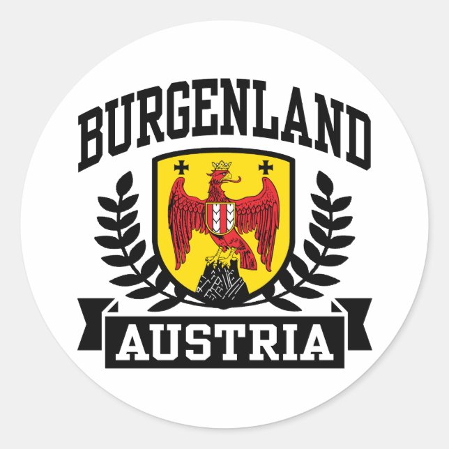 Pegatina Redonda Burgenland Austria (Anverso)