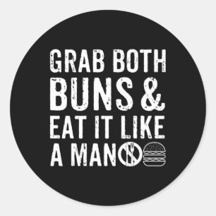 Pegatina Redonda Burger Bbq Hombres Duele Burger Lover Real Americ