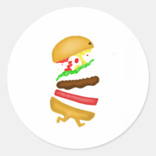 Pegatina Redonda Burger de Runnin