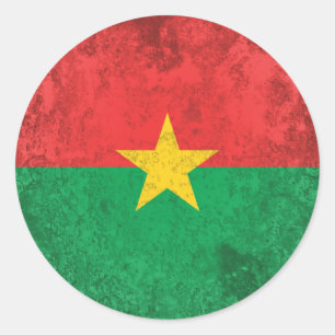 Pegatina Redonda Burkina Faso