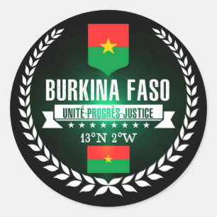 Pegatina Redonda Burkina Faso