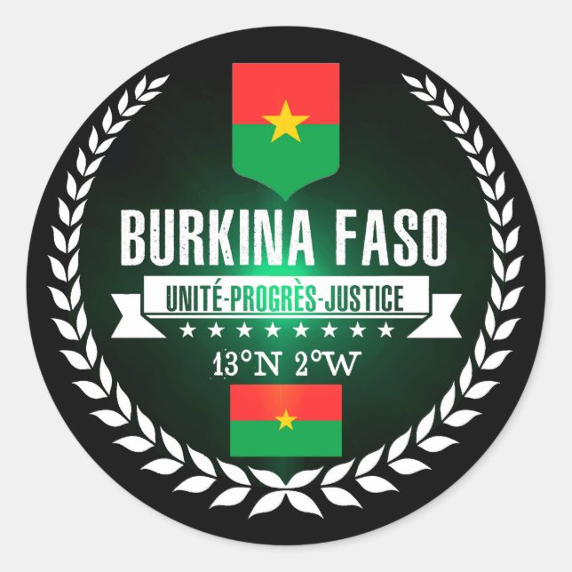 Pegatina Redonda Burkina Faso (Anverso)