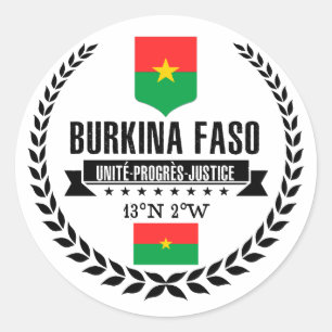Pegatina Redonda Burkina Faso
