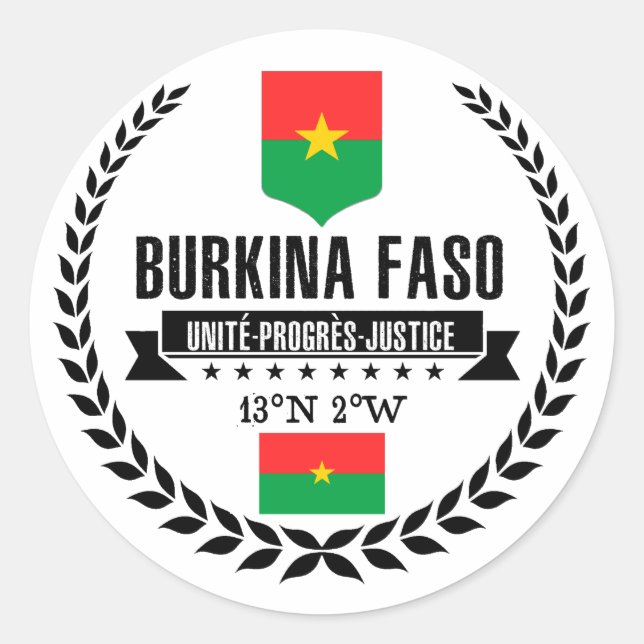 Pegatina Redonda Burkina Faso (Anverso)