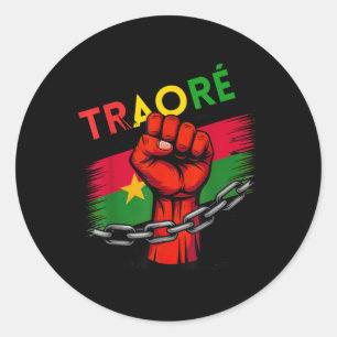 Pegatina Redonda Burkina Faso Ibrahim Traoré Shirt Thomas Sankara T