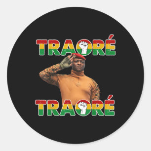 Pegatina Redonda Burkina Faso: Ibrahim Traoré _ Thomas Sankara