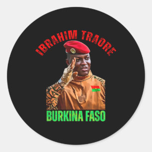 Pegatina Redonda Burkina Faso: Ibrahim Traoré Thomas Sankara