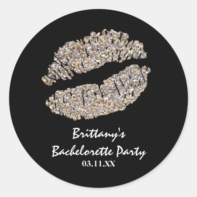 Pegatina Redonda Burla de oro de plata en la espuma de los labios d (Anverso)