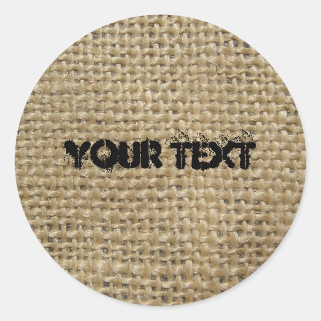 Pegatina Redonda Burlap (Anverso)