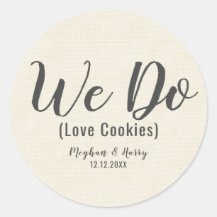 Pegatina Redonda Burlap Elegante Nos Encantan Las Cookies