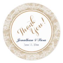 Burlap y Lace Personalizado Boda Gracias