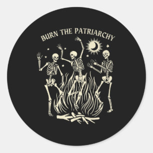 Pegatina Redonda Burlar El Halloween Feminista Del Patriarcado