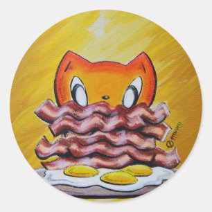 Pegatina Redonda Burlas: Porque Bacon
