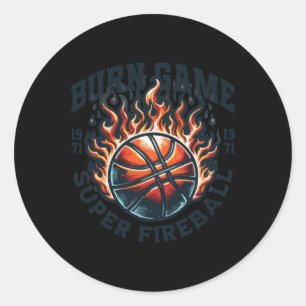 Pegatina Redonda Burn Game Super Fireball