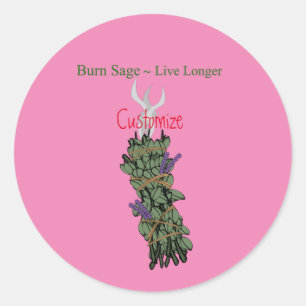 Pegatina Redonda Burning Sage Thunder_Cove