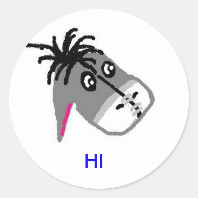 PEGATINA REDONDA BURRO, (Anverso)