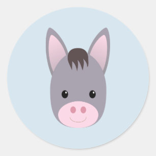 Pegatina Redonda Burro