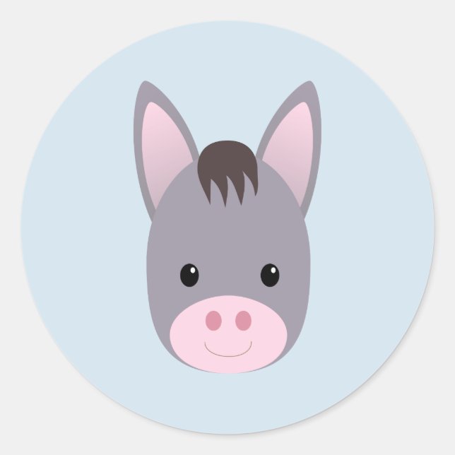 Pegatina Redonda Burro (Anverso)