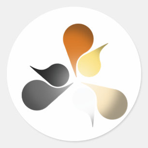 PEGATINA REDONDA BURST DE ORGULLO DE OSO