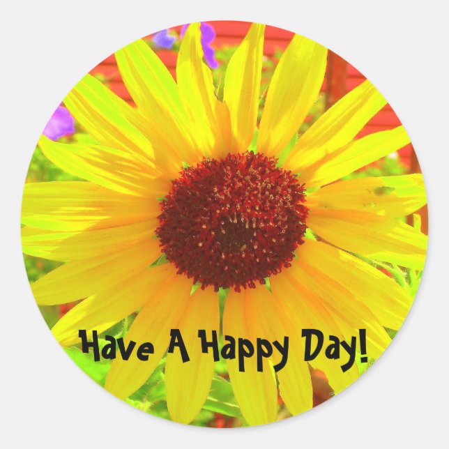 Pegatina Redonda Burst of Sunshine (Anverso)