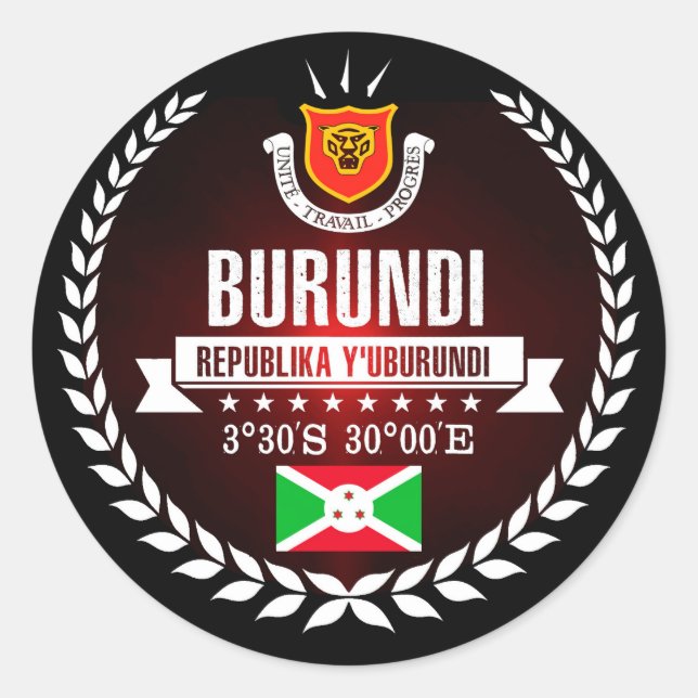 Pegatina Redonda Burundi (Anverso)
