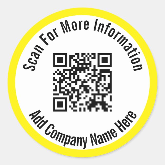 Pegatina Redonda Buscar más información Código QR Amarillo brillant (Anverso)