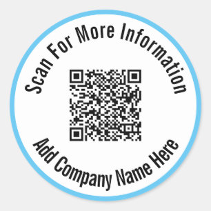 Pegatina Redonda Buscar más información Código QR Borde azul cie