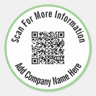 Pegatina Redonda Buscar más información Código QR Verde claro