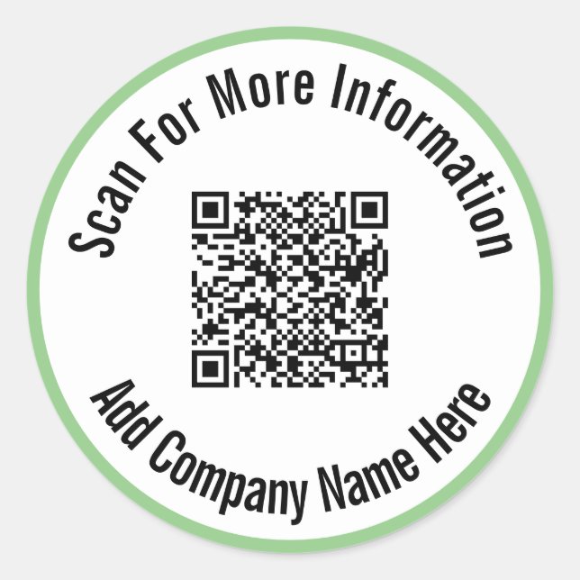 Pegatina Redonda Buscar más información Código QR Verde claro (Anverso)