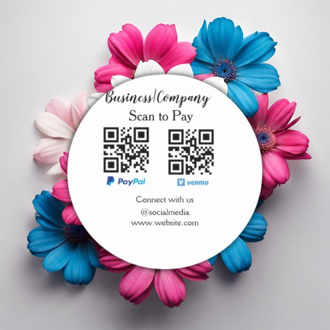 Pegatina Redonda Buscar para pagar q r código paypal venmo agregar  (Subido por el creador)