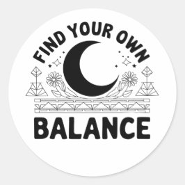 Pegatina Redonda Buscar su propio saldo