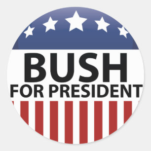 Pegatina Redonda Bush Para Presidente