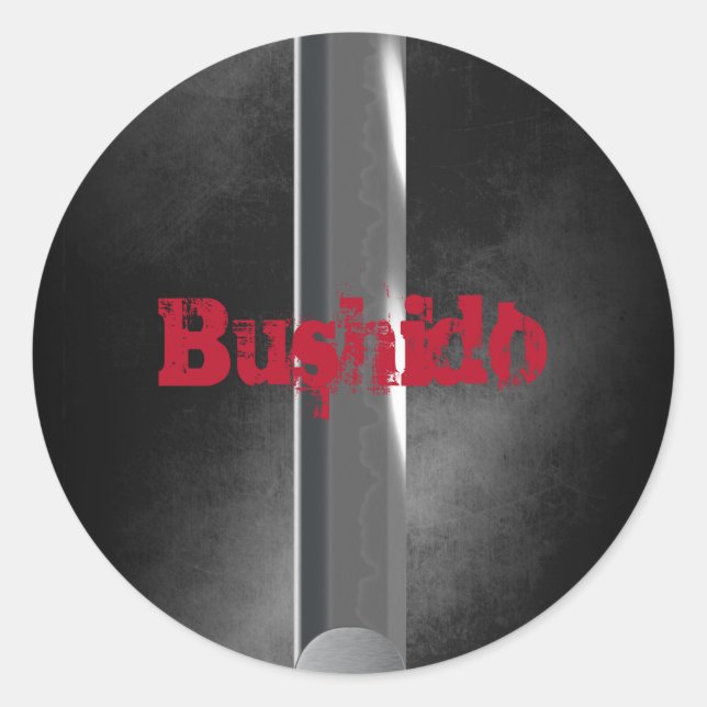 Pegatina Redonda Bushido (Anverso)