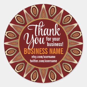 Pegatina Redonda Business Gracias Tribal Earth Sun