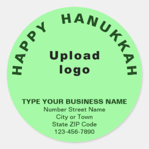 Pegatina Redonda Business Hanukkah saludo sobre verde claro